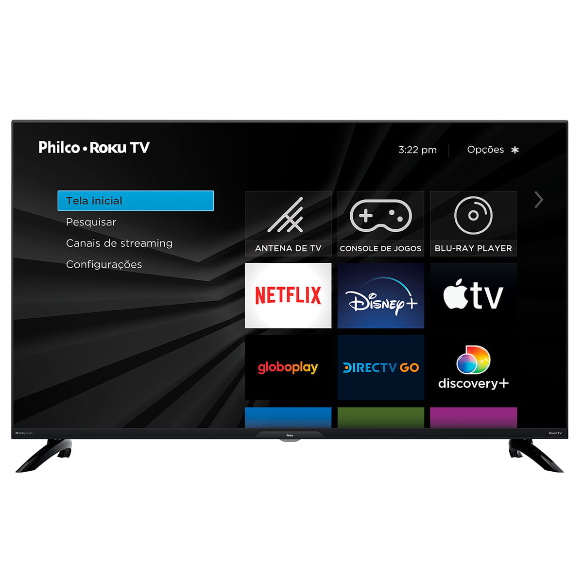 Smart TV 40” Philco Led PTV40G7ER2CPBLF Roku TV Dolby Audio Bivolt