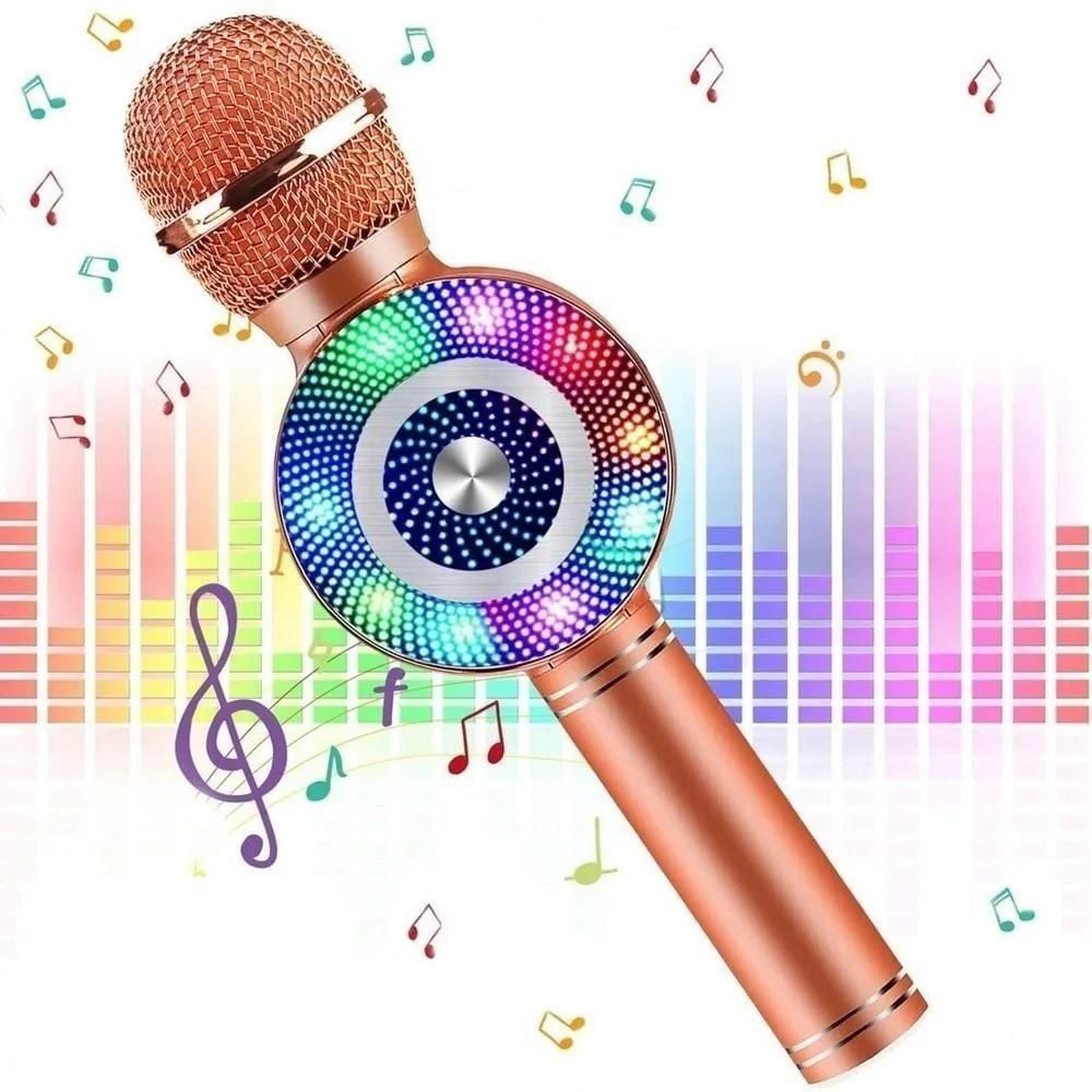 Microfone Karaokê Bluetooth Sd Usb 4 Efeitos Voz Ws-669 Rose