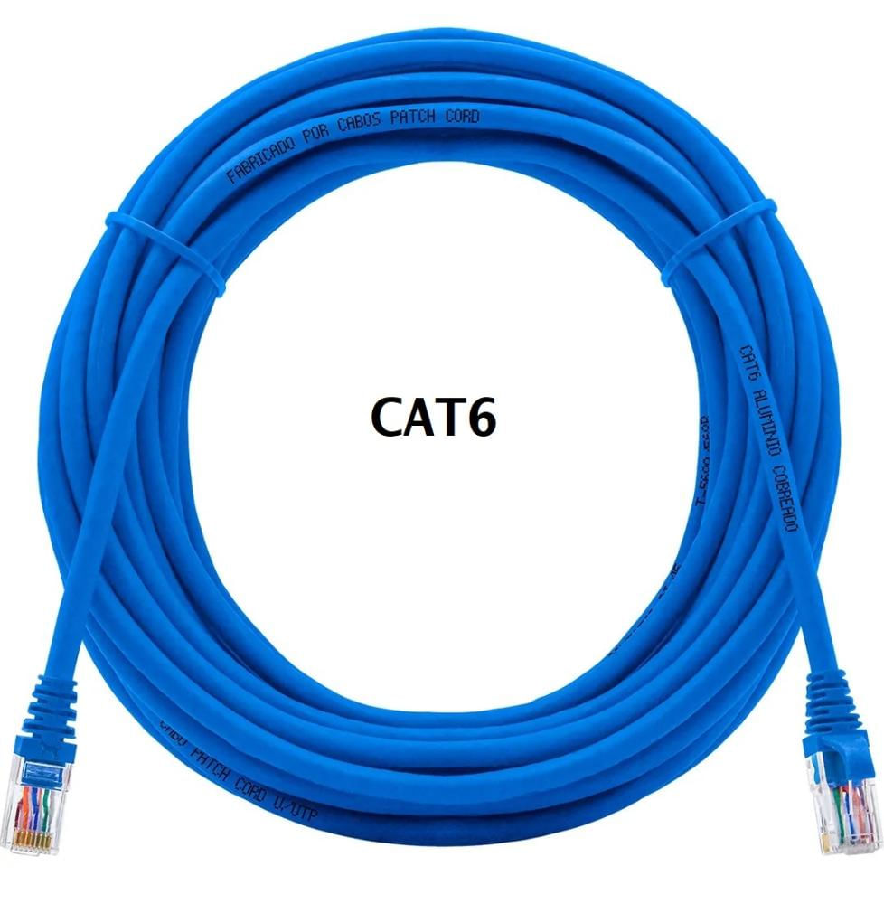 Cabo De Rede Plus Cable Pc Eth6e Patch Cord CAT6 Gigabit Azul 30 Metros
