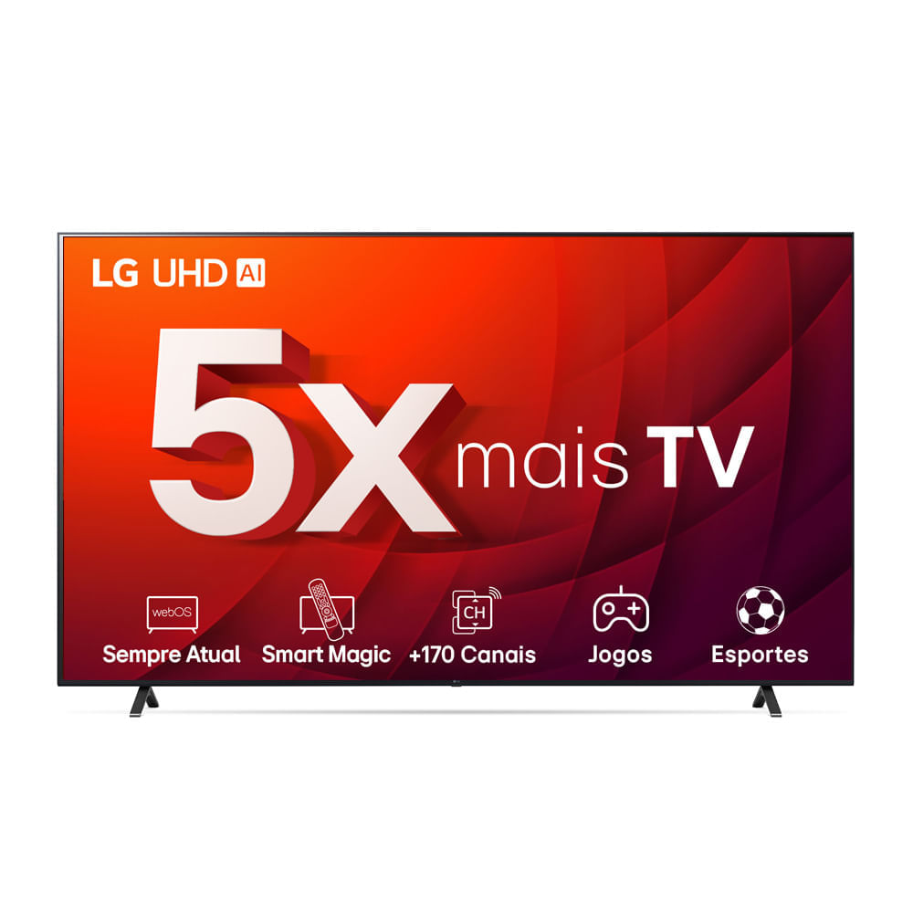 Smart TV LG 65" 4K Ultra HD 65UR8750PSA AI a5 Ger6 4K webOS 23 HDR10 Pro HDMI USB Wi-Fi Bluetooth