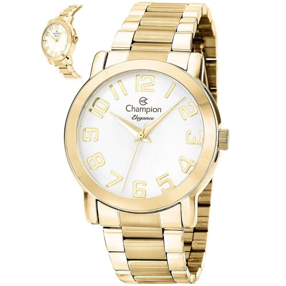 Relógio Champion Feminino Ref: Cn26144h Casual Dourado