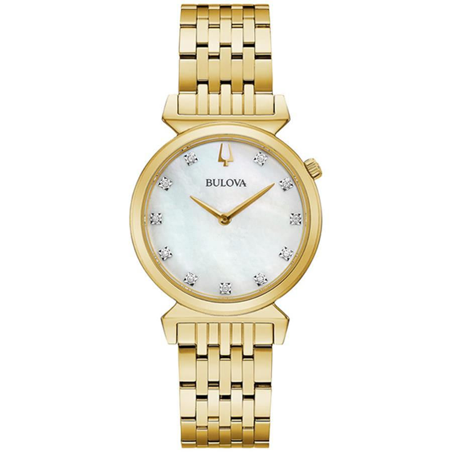 Relógio Bulova Feminino Ref: 97p149 Slim Dourado Diamante