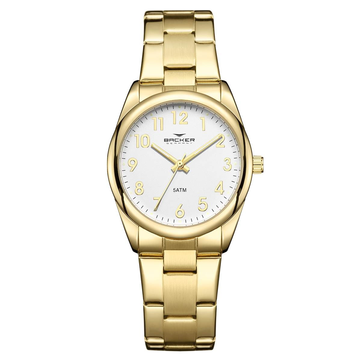 Relógio Backer Feminino Ref: 10285145f Br Clássico Dourado