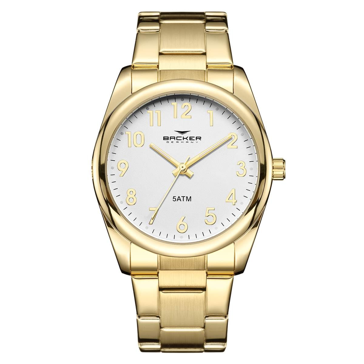 Relógio Backer Feminino Ref: 10447145m Br Clássico Dourado