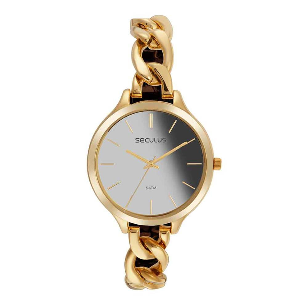 Relógio Seculus Feminino Ref: 77170lpsvds2 Bracelete Dourado