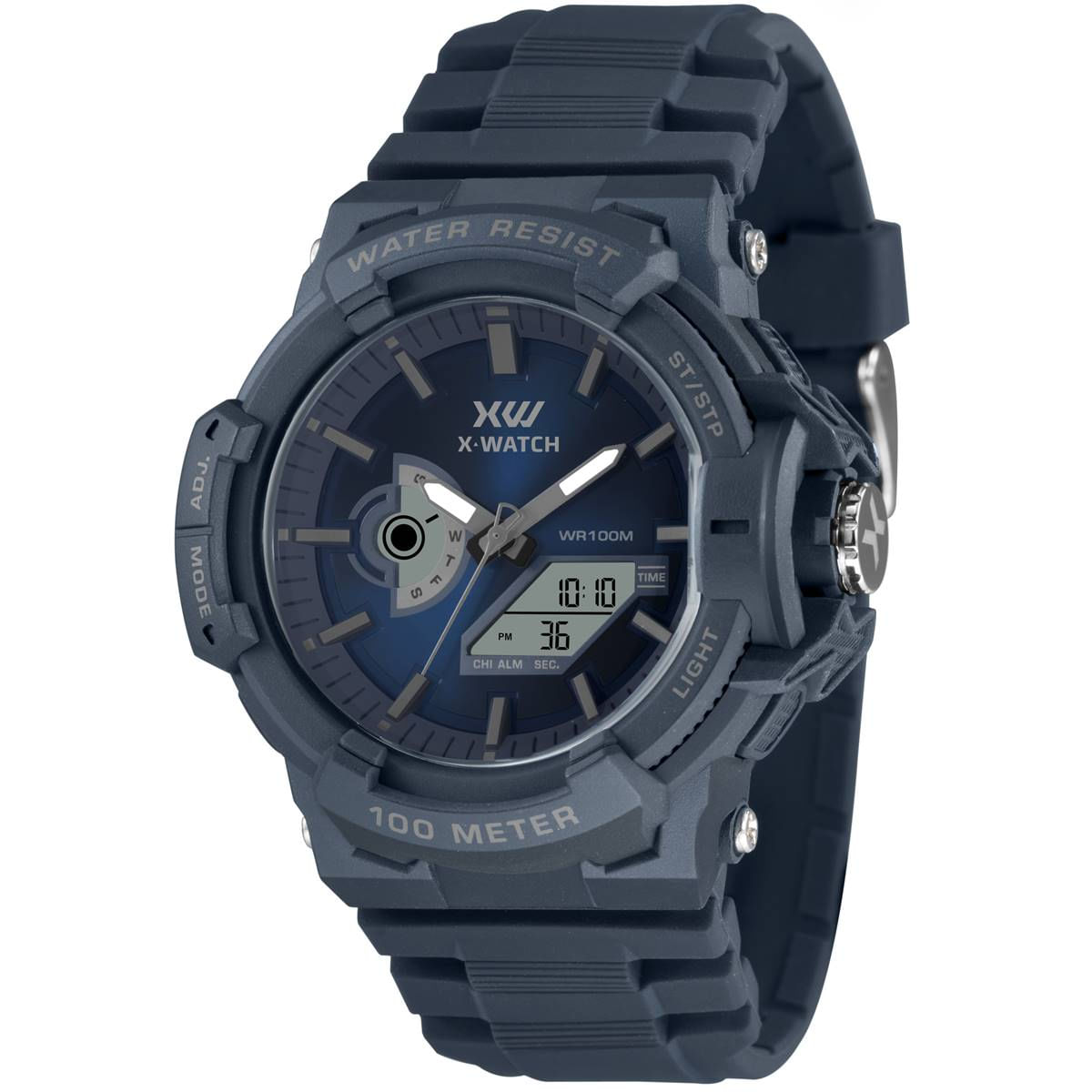 Relógio X-Watch Masculino Ref: Xmppa345 D1dx Esportivo Anadigi Azul