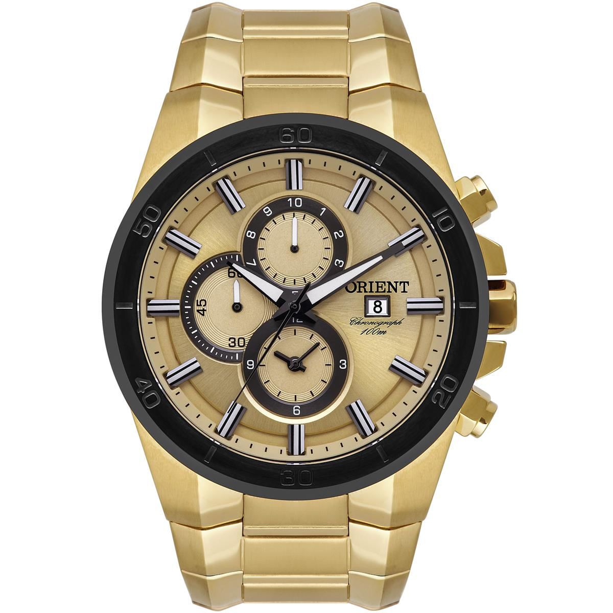 Relógio Orient Masculino Ref: Mgssc050 C1kx Cronógrafo Dourado