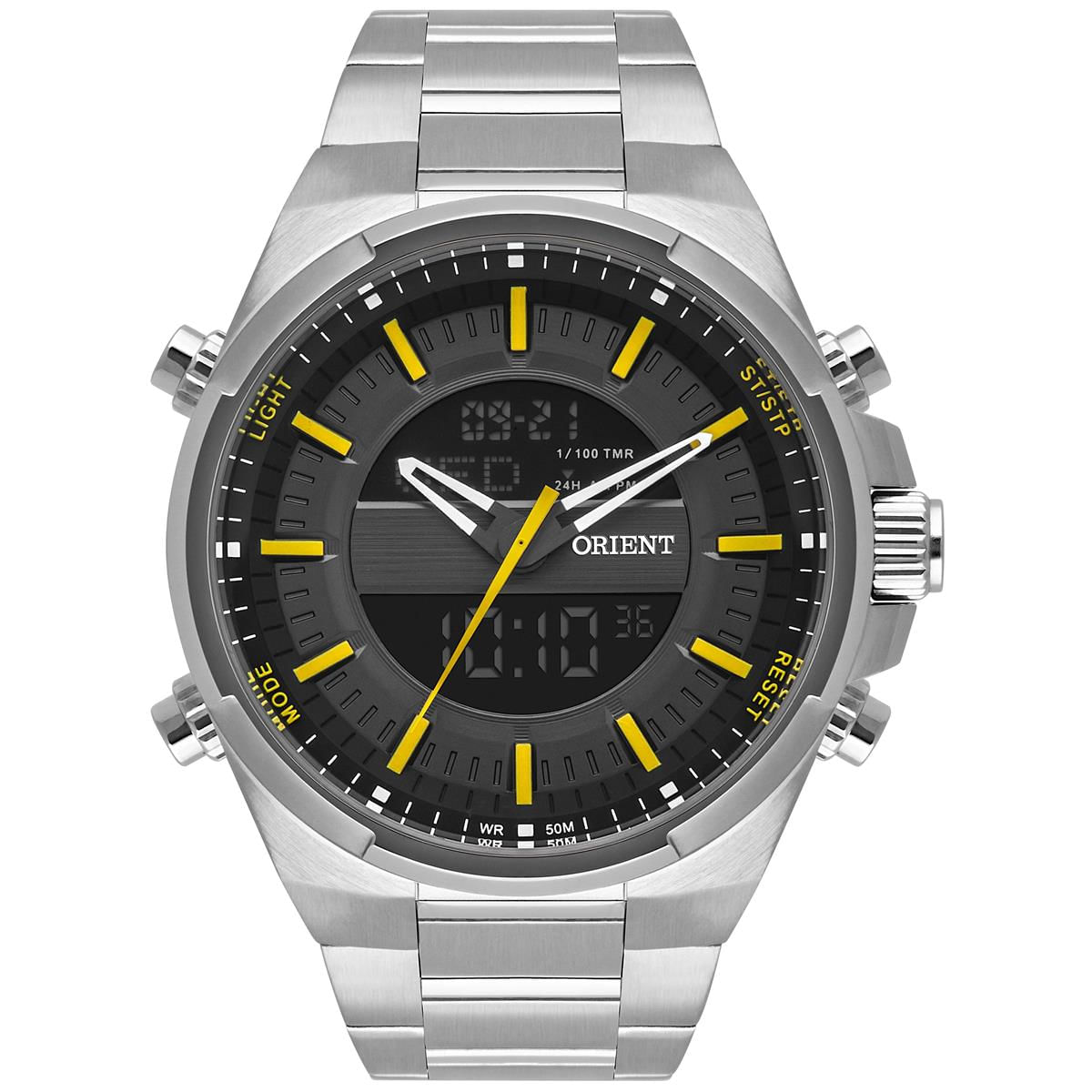 Relógio Orient Masculino Ref: Mbssa052 Gysx Anadigi Prateado