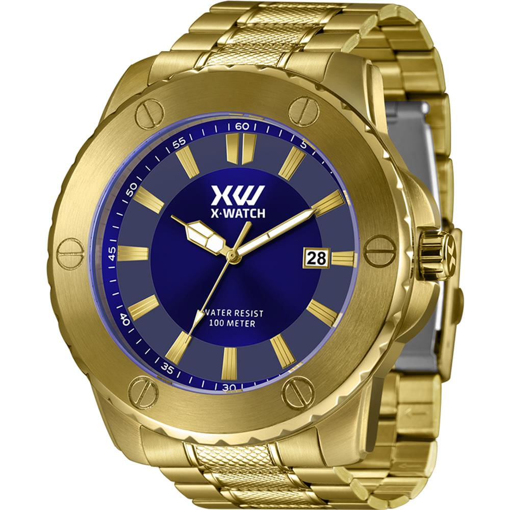 Relógio X-Watch Masculino Ref: Xmgs1042 D1kx Oversized Dourado