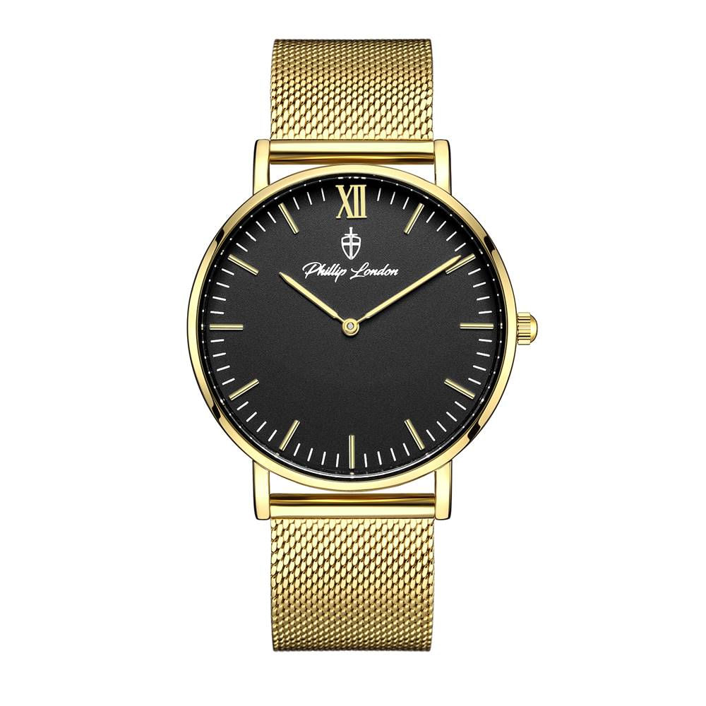 Relógio Phillip London Masculino Ref: Pl80372145m Pr N Casual Dourado