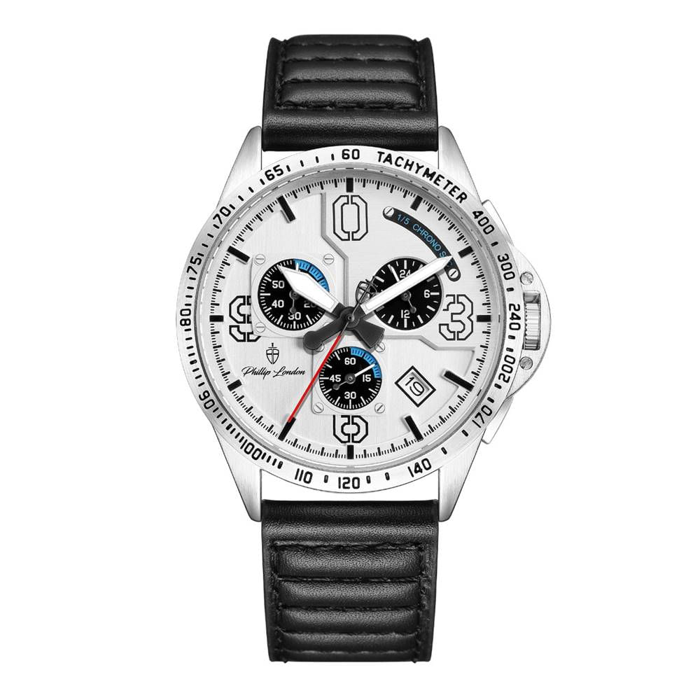 Relógio Phillip London Masculino Ref: Pl80383622m Br N Cronógrafo Prateado