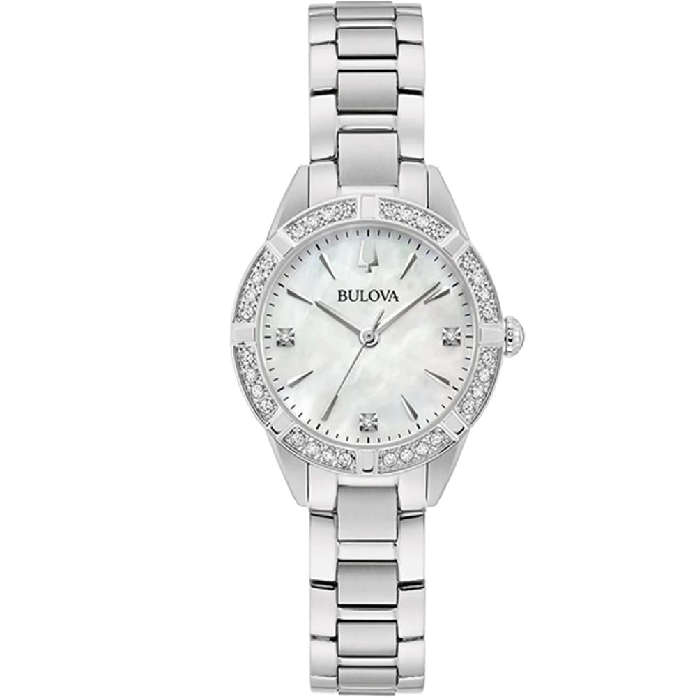 Relógio Bulova Feminino Ref: 96r253 Sutton Diamond Prateado
