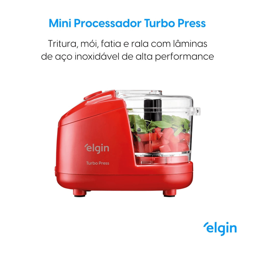 Mini Processador Turbo Press Elgin 150W Vermelho 110V 110V