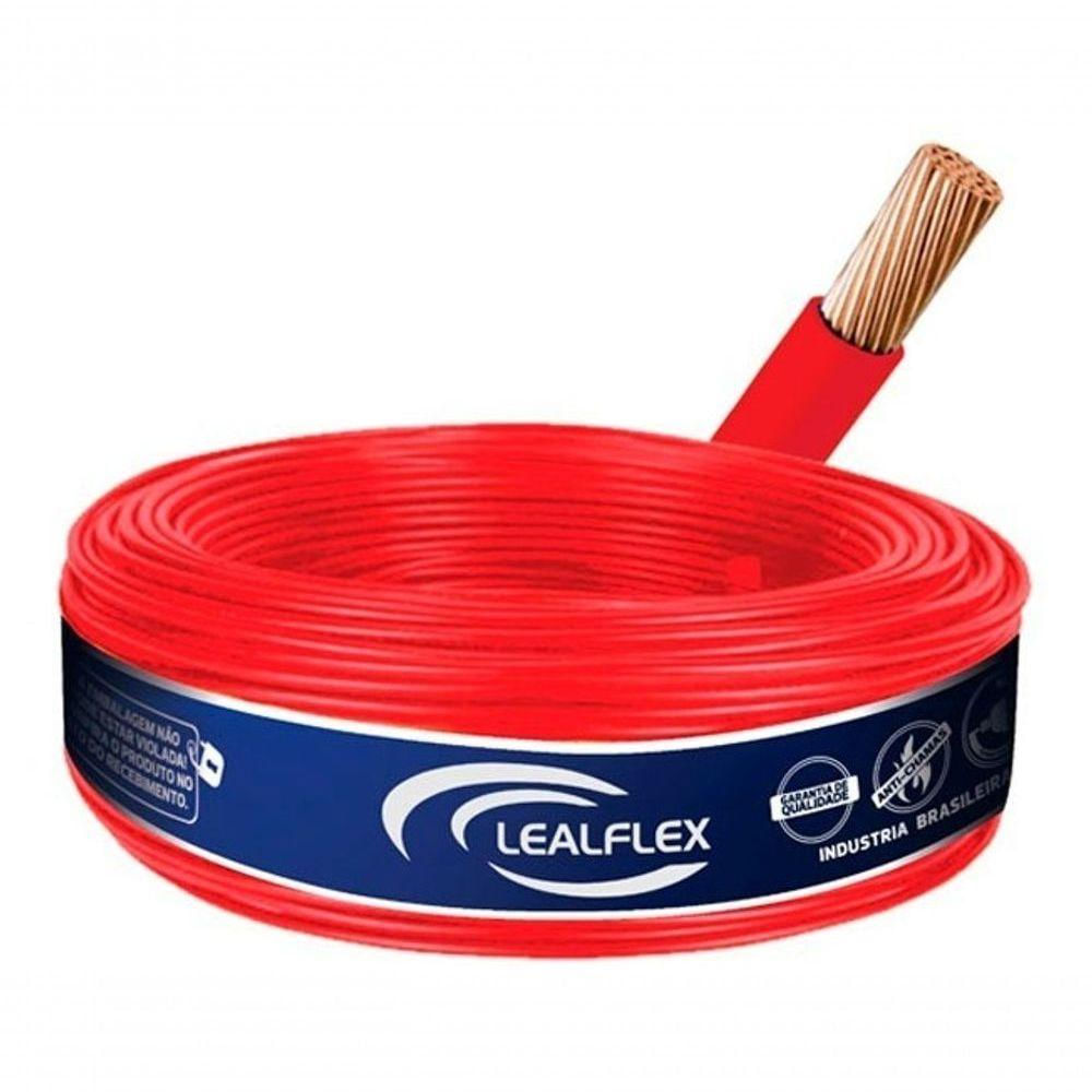 Fio Elétrico 750v Cobre Cabo Flexível 6,0mm 100 M. Lealflex - Branco Cor Da  Cobertura Vermelho