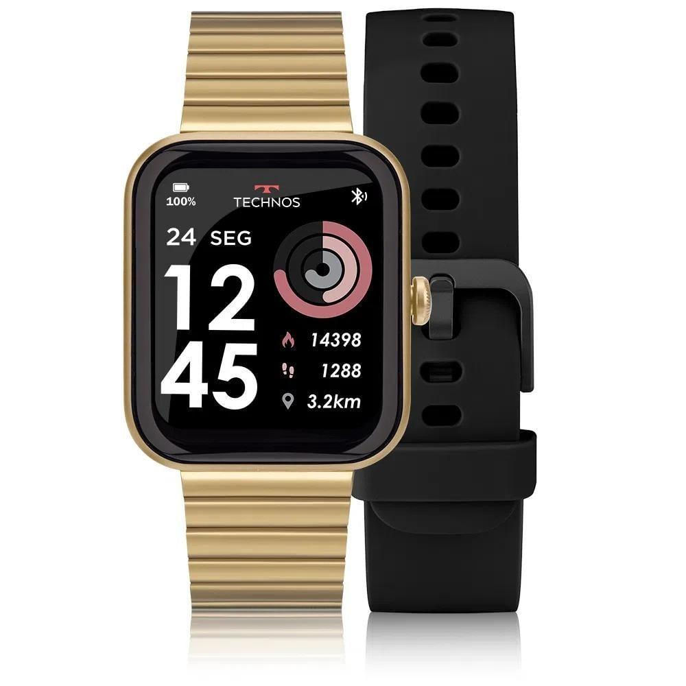 Relógio Smartwatch Technos Connect Max Dourado E Preto - Tmaxahc/7d