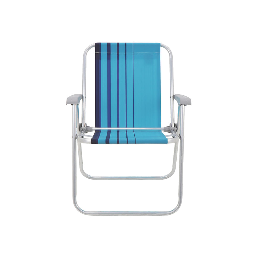 Cadeira de Praia Samoa Alta em Alumínio com Assento Azul - Tramontina