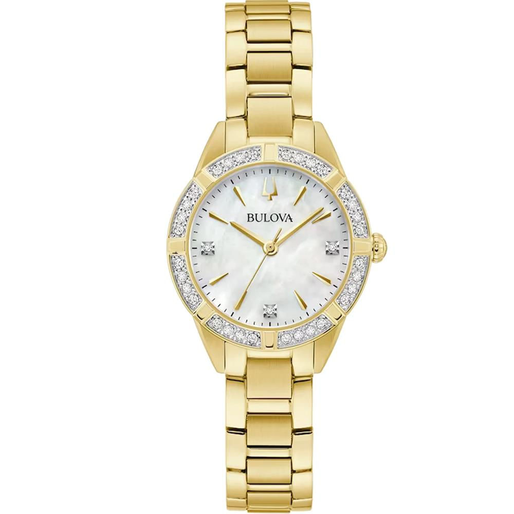 Relógio Bulova Feminino Ref: 98r297 Sutton Diamond Dourado