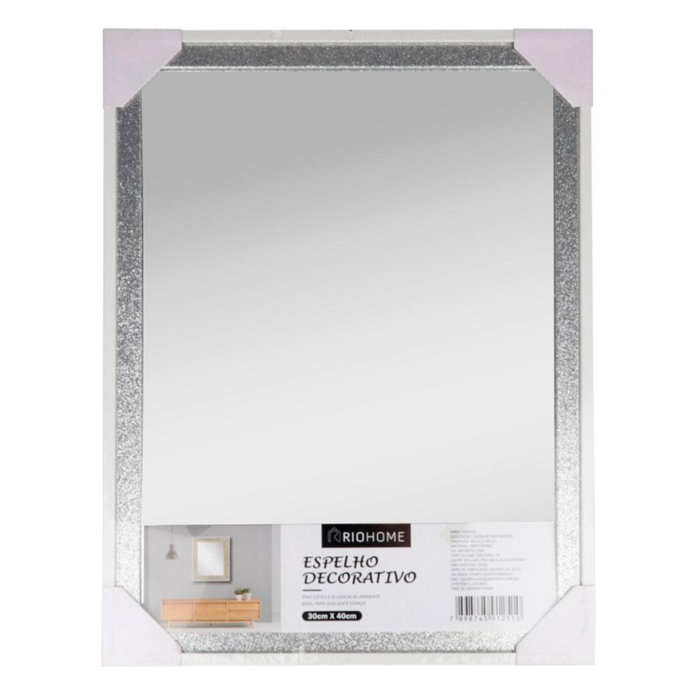 Espelho Retangular com Glitter 30x40 ESP023 Rio Home