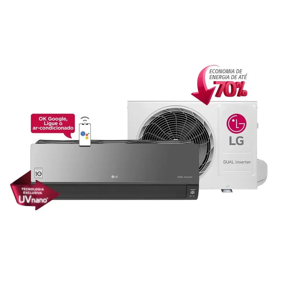 Ar Condicionado Split Hi Wall Inverter LG 24000 BTU/h Quente e Frio  – 220 Volts 220 Volts