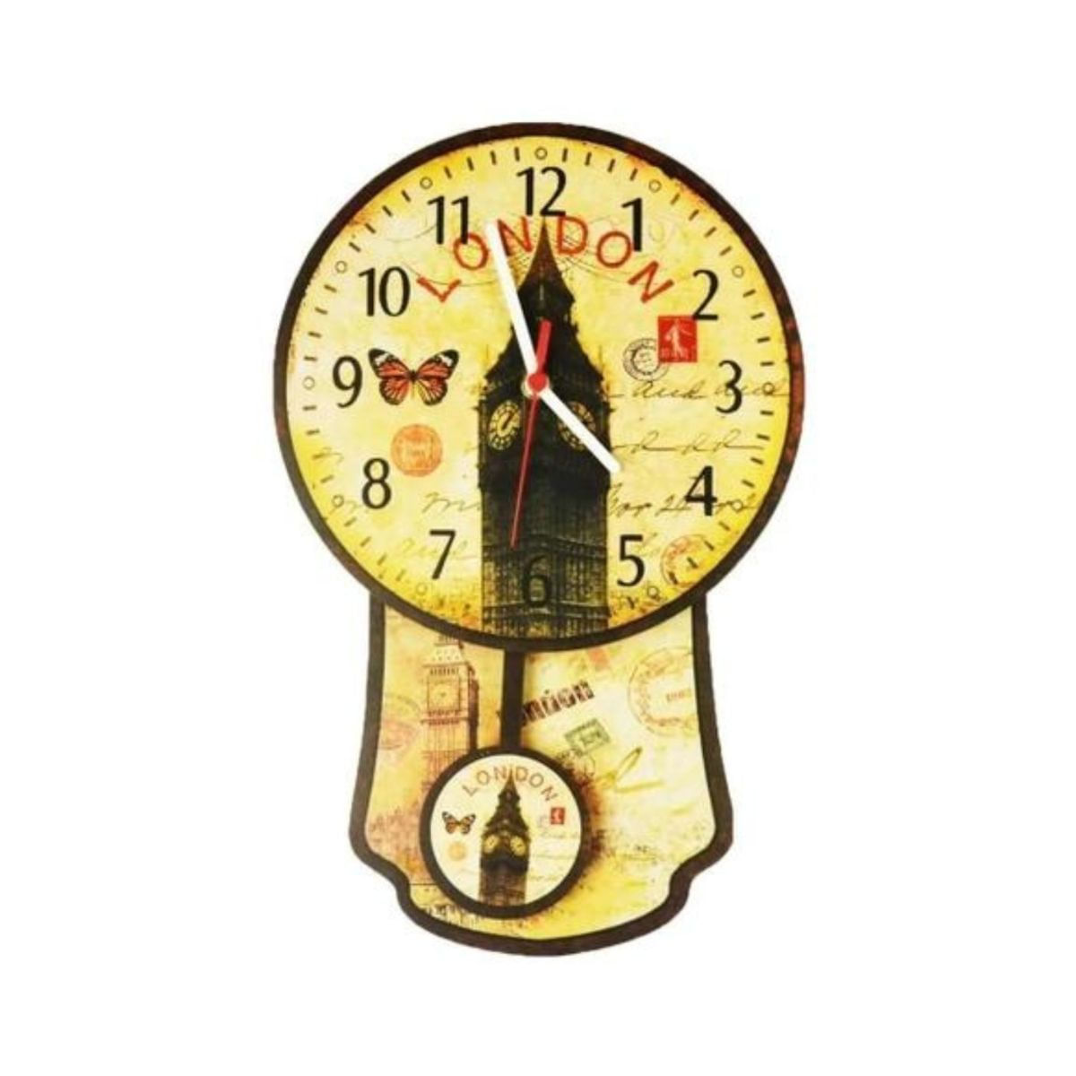 Relógio de Parede com Pêndulo Londres  Com base fundo