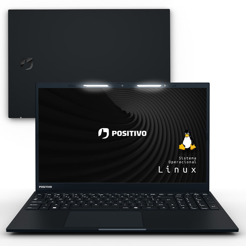 Notebook Positivo Vision i15 Intel® Core™ i3-N300 Linux 8GB RAM 512GB SSD Lumina Bar 15,6" Full HD - Preto