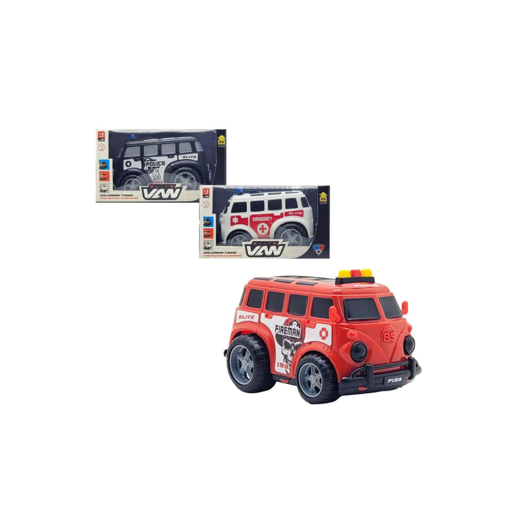 Brinquedo Van Elite Policia Resgate ou Ambulância Sortido - Bs Toys Elite Van Policia/ambulancia Sortido - Bs Toys