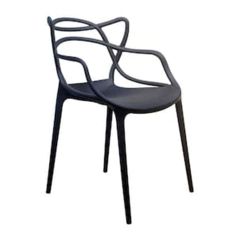 Cadeira Berrini Seat&Co com Encosto Fixo Preto