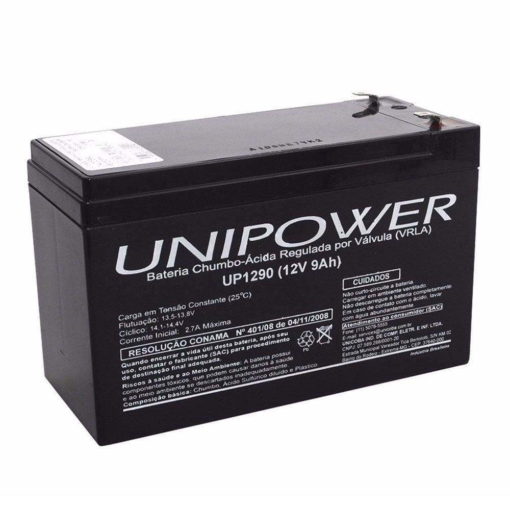 Bateria Unipower Up1290e 12v 9.0ah F187 Nao Automotiva