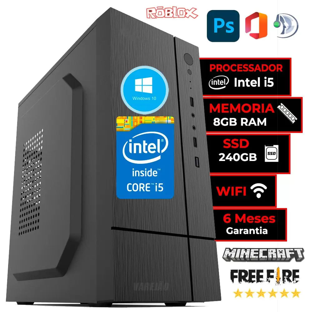Cpu Pc Intel Core I5 3470 + Placa H61 1155 + 8 Gb + Ssd 240