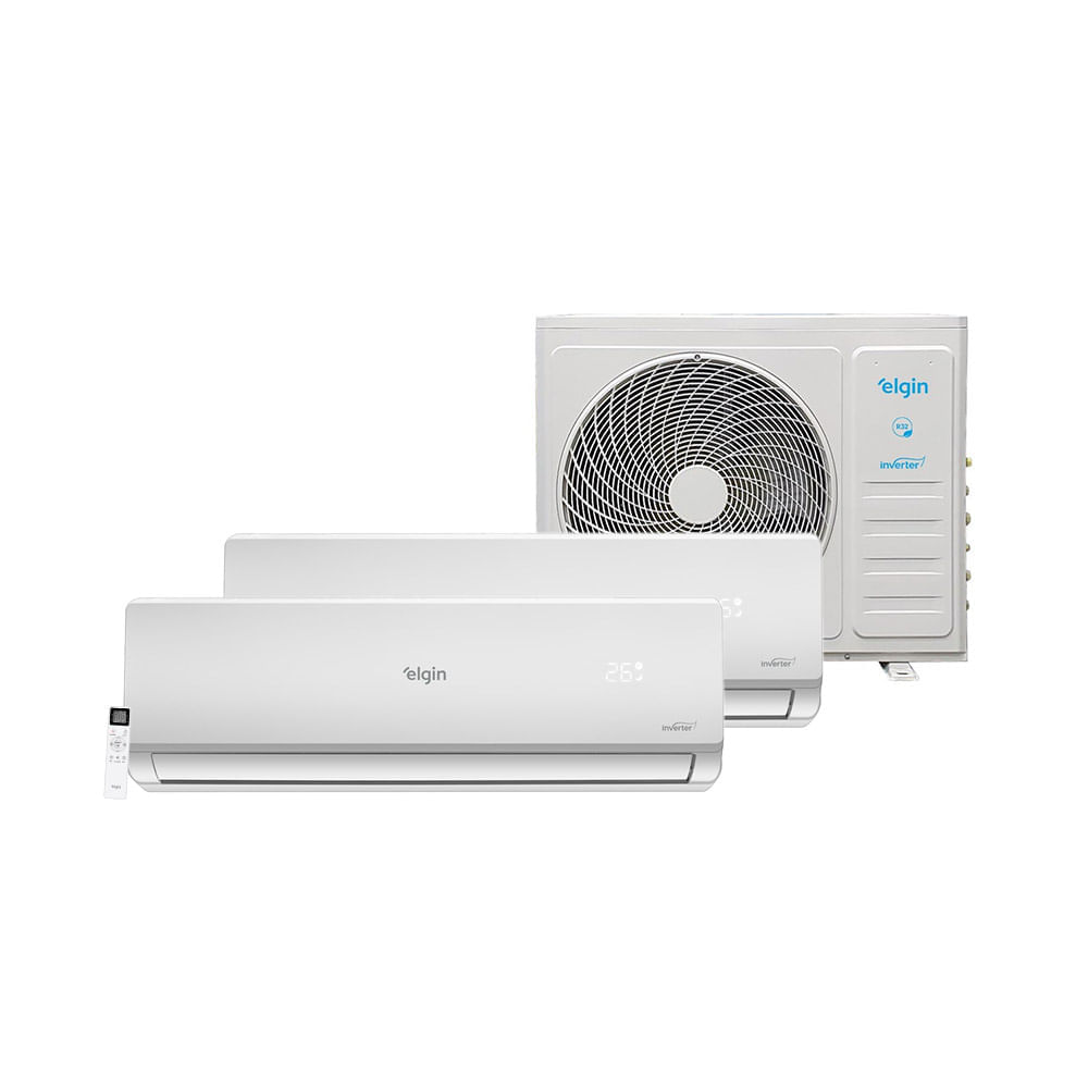 Ar Condicionado Bi Split Hi Wall Inverter Elgin Plus 2x9000 BTU/h Quente e Frio 45MTQE18C2CB – 220 Volts