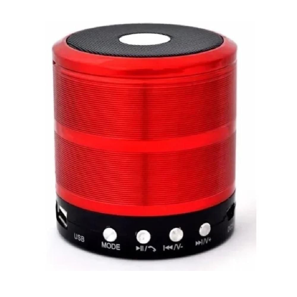 Mini Caixa De Som Portátil Speaker Ws-887 Vermelho