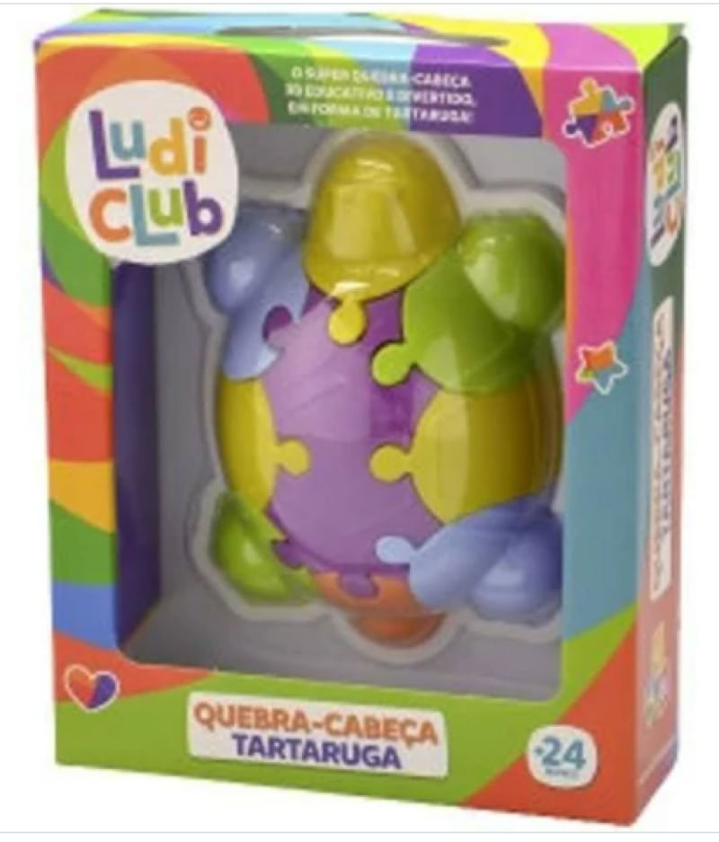 Quebra Cabeça Tartaruga Infantil Ludi Club p/ Montar - Usual