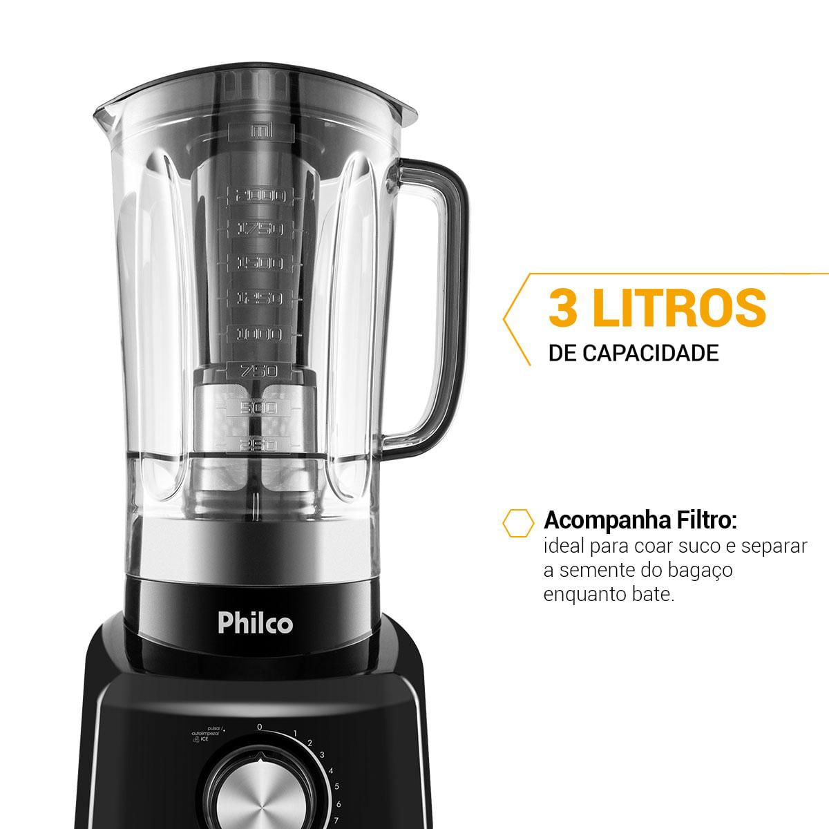 Liquidificador Philco PH900 Preto 1200W 127V