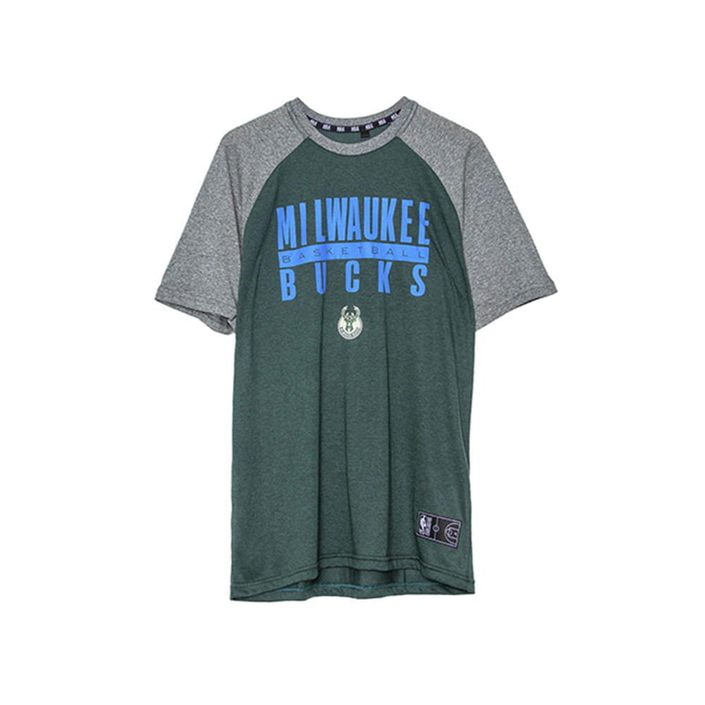 Camiseta Básica Masculina Estampada Milwaukee Bucks Verde N559A - NBA Camiseta Básica Masculina Estampada Milwaukee Bucks Verde Tam G - NBA