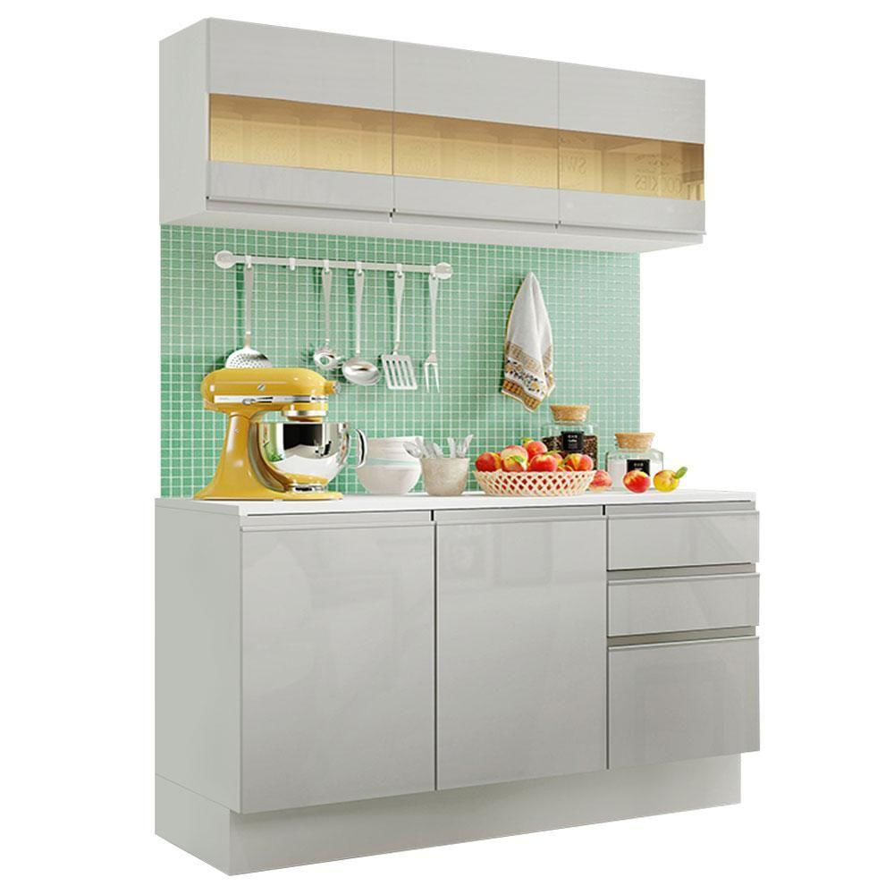 Armário de Cozinha Compacta Smart 100% Mdf 120cm Branco