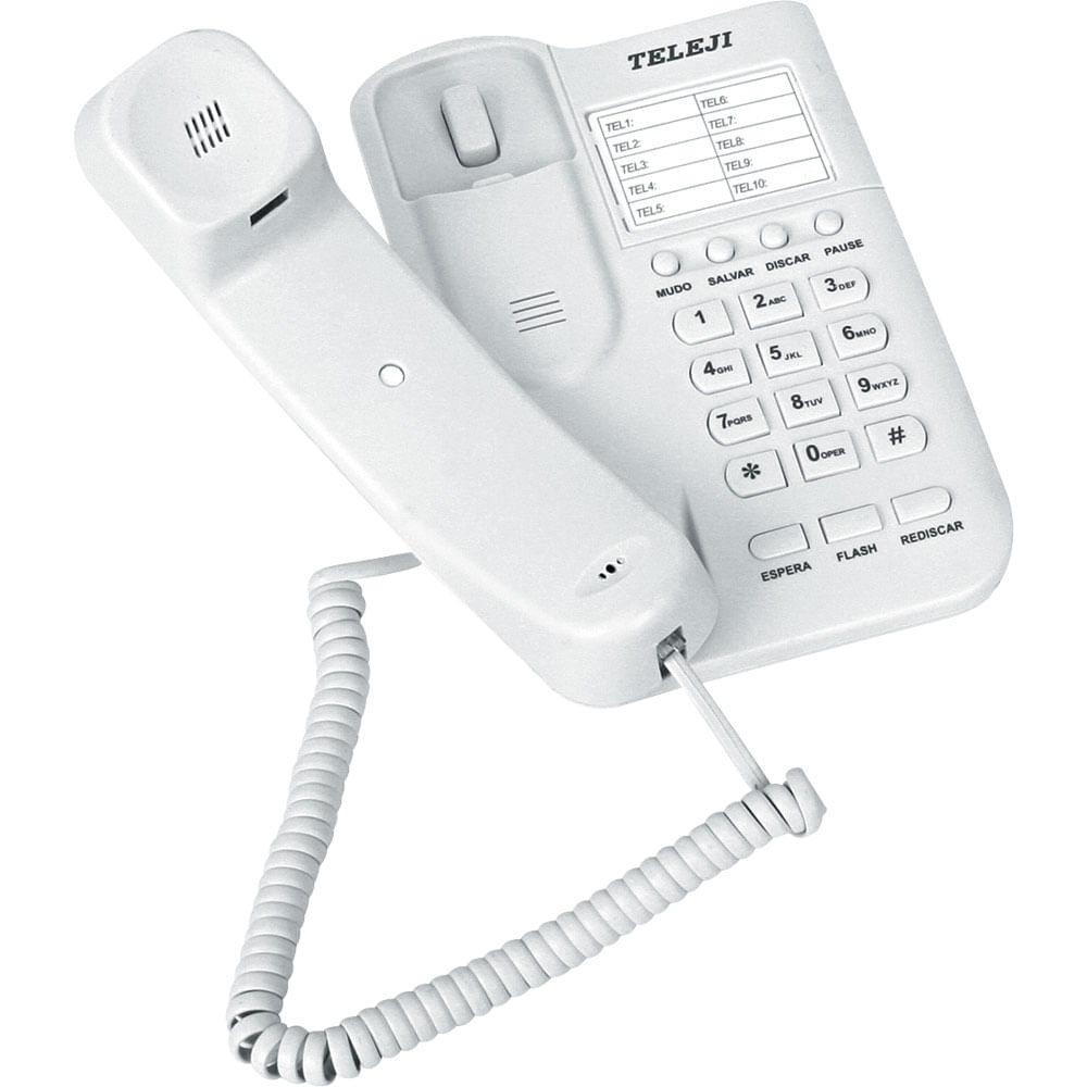 Telefone com Bloqueador V10 Teleji 3026 Branco