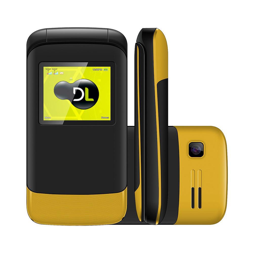 Celular DL Desbloqueado com Dual Chip Câmera - Preto/Amarelo