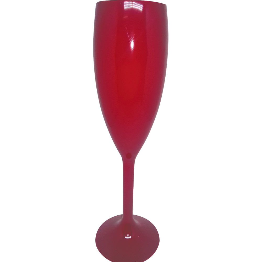 Taça para Champanhe de Plástico 170ml Prime Neoplas Vermelha