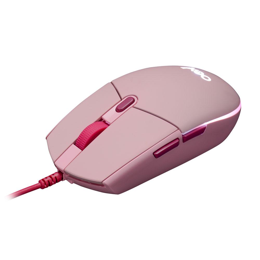 Mouse com Mousepad OEX Vibes MC200 Rosa