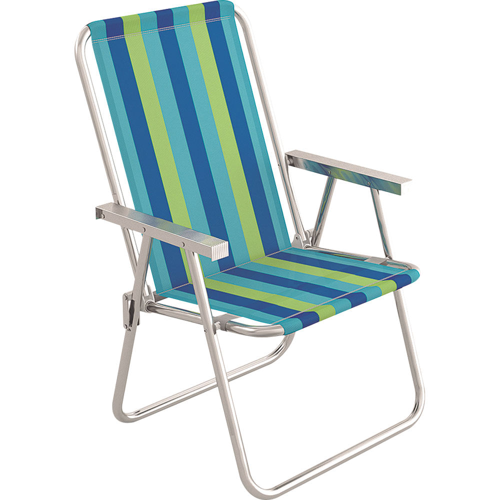 Cadeira de Praia Alta Alumínio Conforto 2136 Mor Sortida