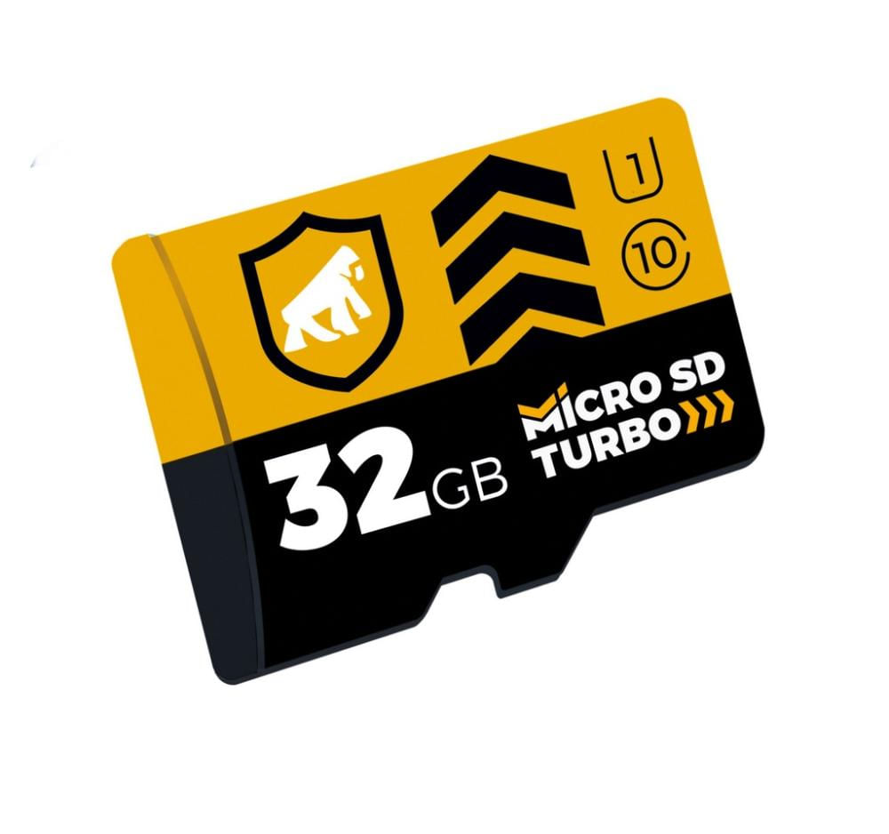 Cartão de Memória Turbo 32GB U1 + Adaptador Pendrive Nano Slim + Adaptador SD- Gorila Shield