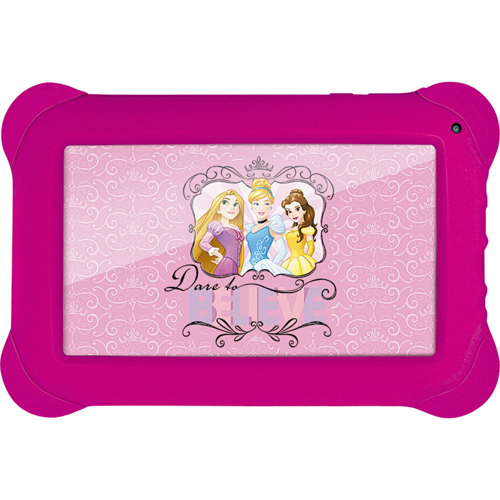 Tablet Multilaser Princesas NB239 8GB. Wi-Fi. Tela 7". 2MP e Android 4.0 Rosa