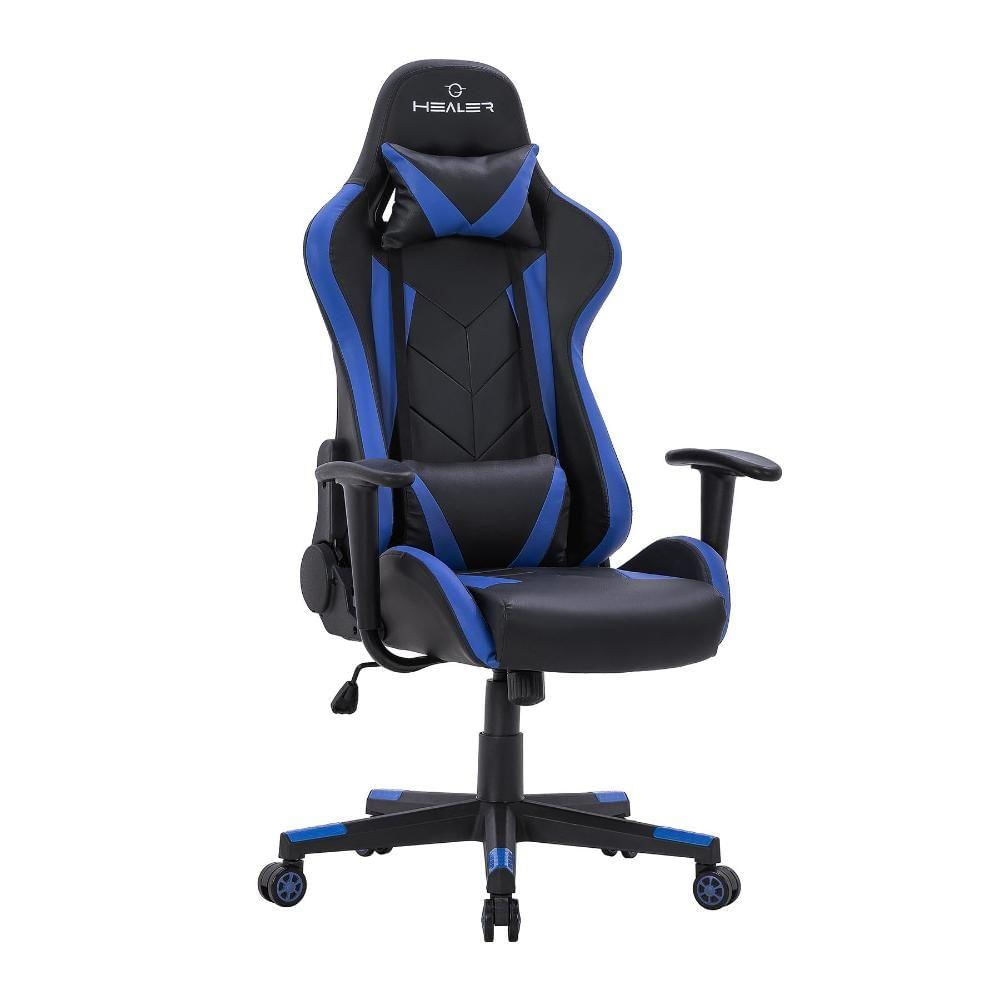 Cadeira Gamer Reclinável Strike Healer Azul/preto