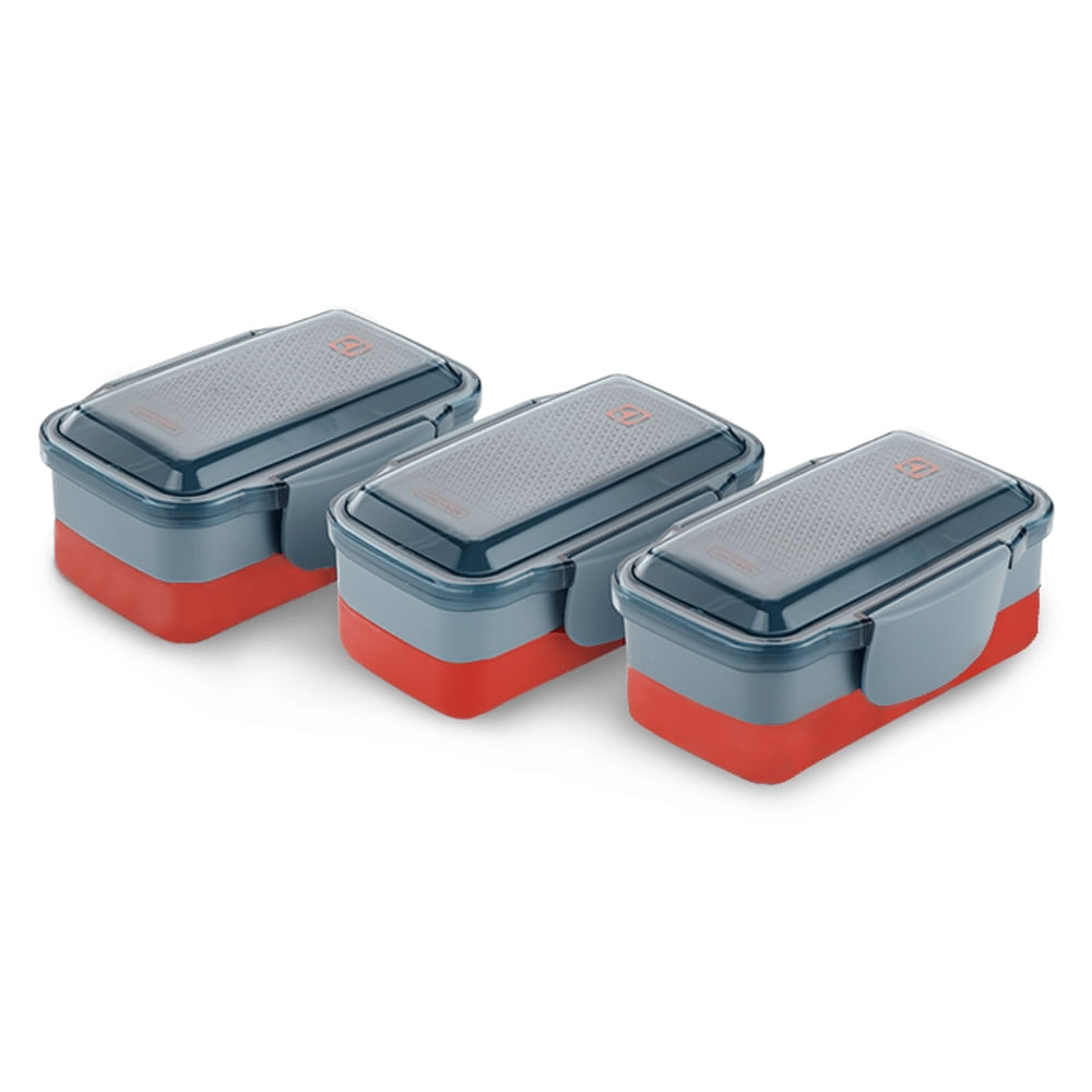 Kit Lunch Box Vermelha Electrolux 3 unidades