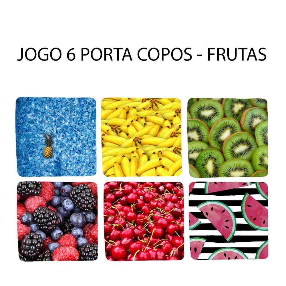 Kit 6 Porta Copos Com As Vibrantes De Frutas Florais
