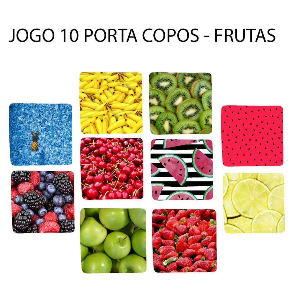 Kit 10 Porta Chopp Linda Coleção Frutas E Flores Quadrado