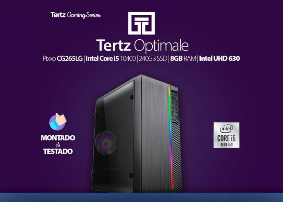 PC Gamer TERTZ Optimale - UHD 630, i5 10400, 240GB, 8GB