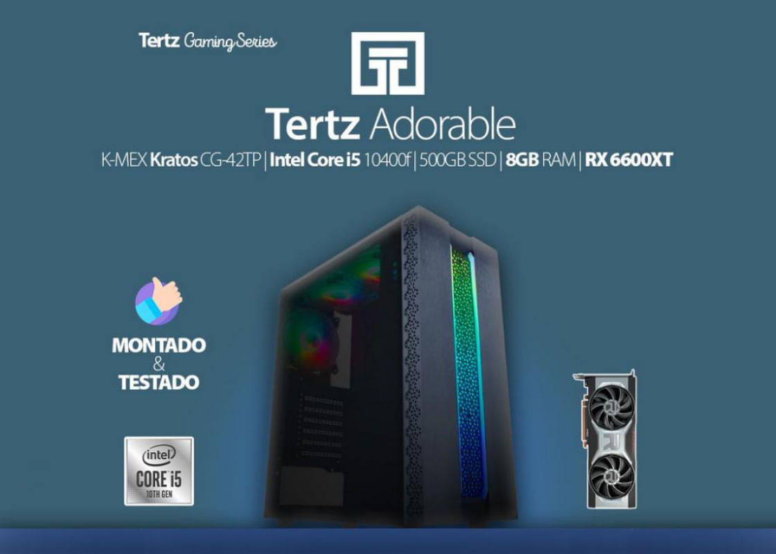 PC Gamer TERTZ Adorable - 6600XT, i5 10400F, 500GB, 8GB RAM