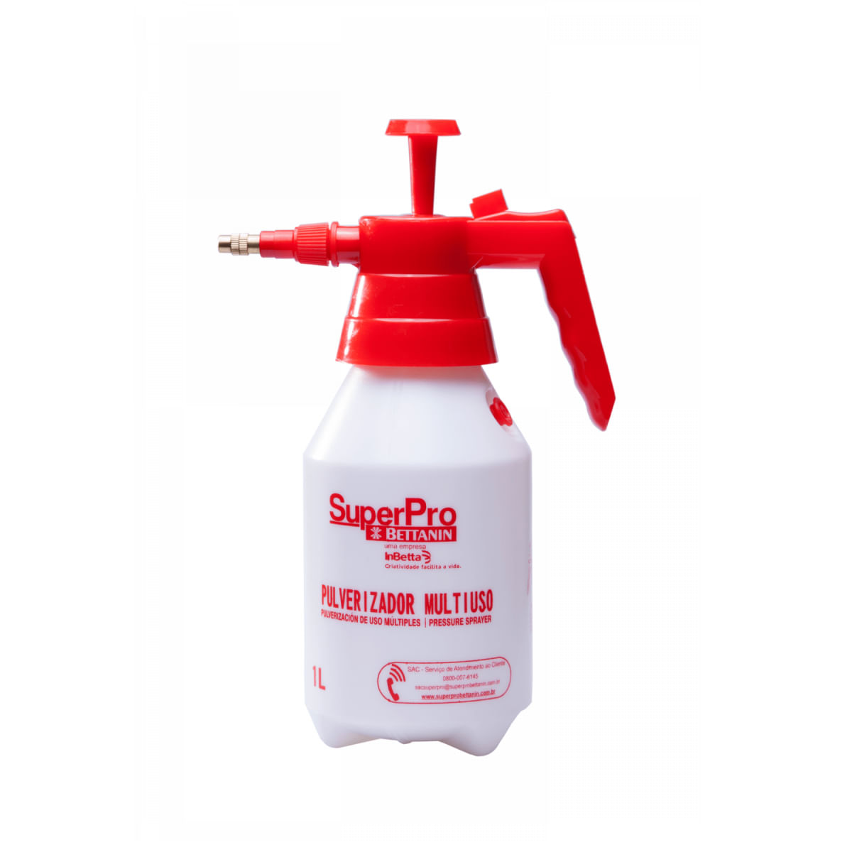 Pulverizador Manual Borrifador Spray Plástico Multiuso Branco 1L SuperPro