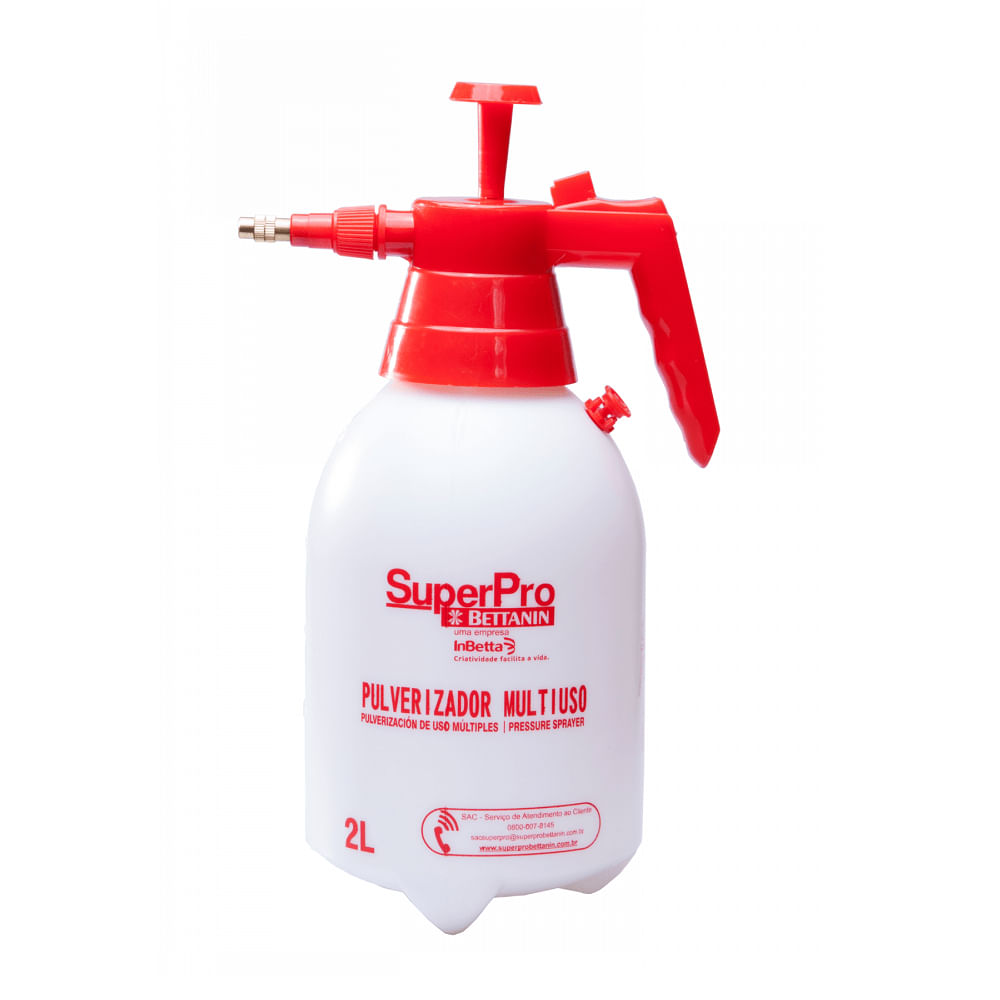 Pulverizador Manual Borrifador Spray Plástico Multiuso Branco 2L SuperPro